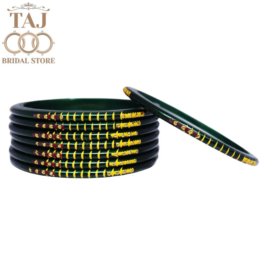 Rajasthani Plain Lac Bangles with Beautiful Handpaint Design