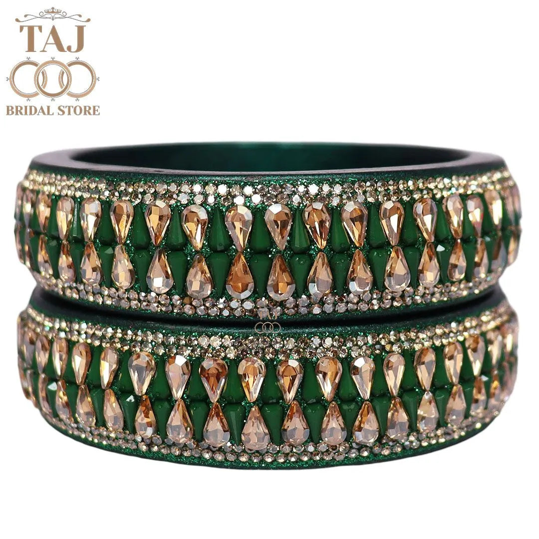 Jaipuri Stylish Lac Kada Pair With New Kundan Design