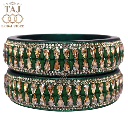 Jaipuri Stylish Lac Kada Pair With New Kundan Design