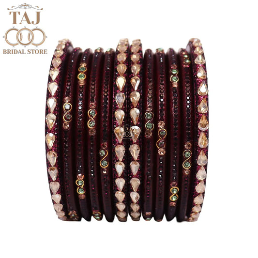 Rajasthani Short Lac Bangles Set With New Kundan Design