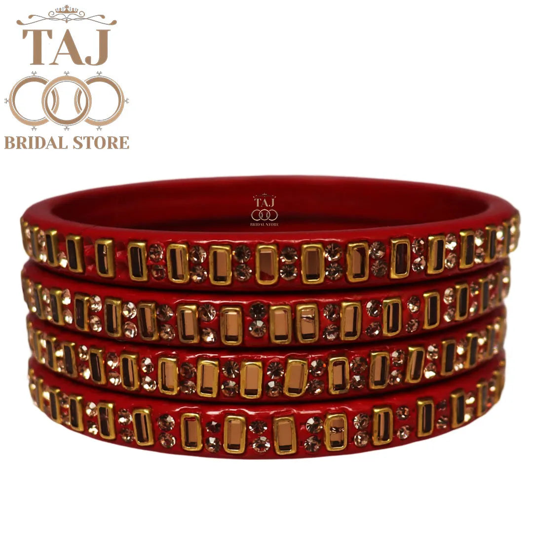 Kundan Lac Kada Bangles in Latest Design (Set of 4)