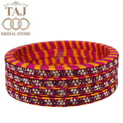 Rajasthani Lac Lehriya Kada Bangles (Set of 4)