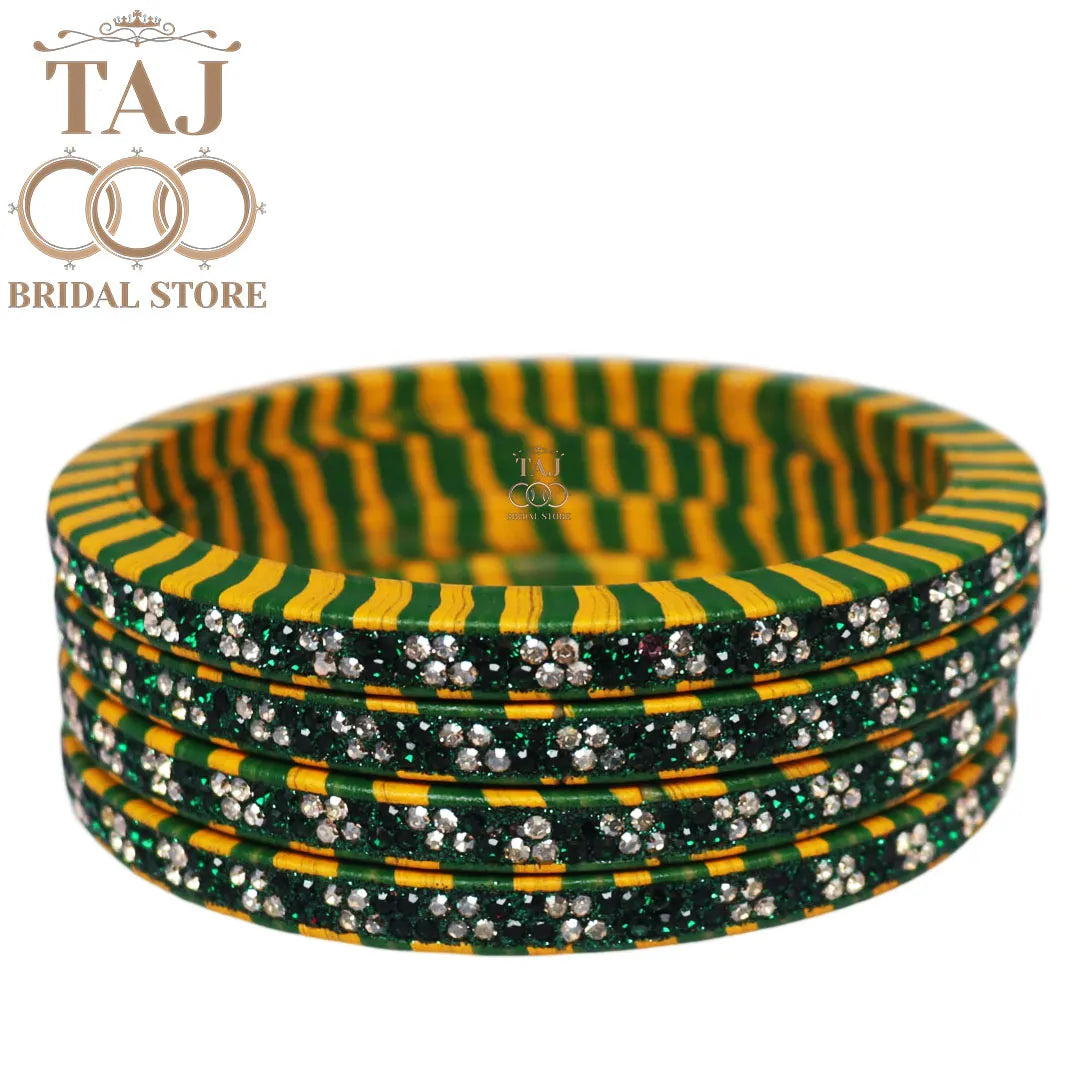 Rajasthani Lac Lehriya Kada Bangles (Set of 4)