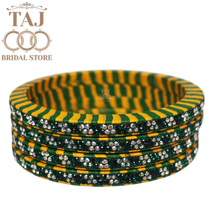 Rajasthani Lac Lehriya Kada Bangles (Set of 4)