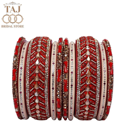 Women Lac Short Bangles Set With Latest Kundan Rhinestones Design