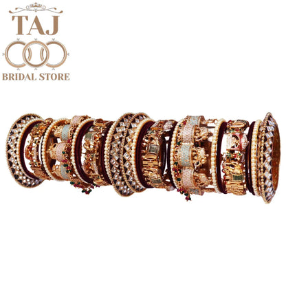 Exquisite Bridal Bangle Set with Meenakari Work