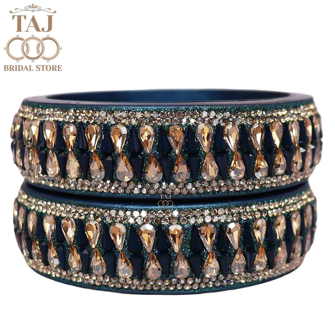 Jaipuri Stylish Lac Kada Pair With New Kundan Design