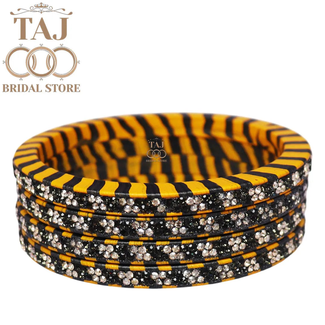 Rajasthani Lac Lehriya Kada Bangles (Set of 4)