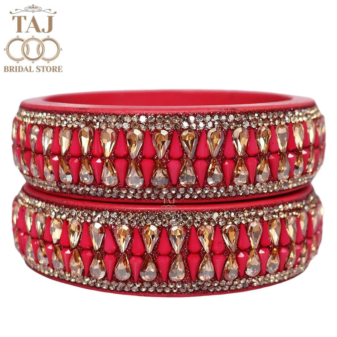 Jaipuri Stylish Lac Kada Pair With New Kundan Design