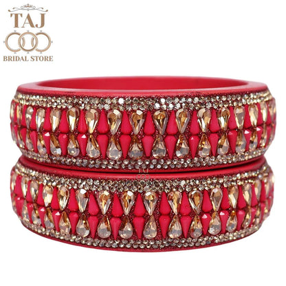 Jaipuri Stylish Lac Kada Pair With New Kundan Design
