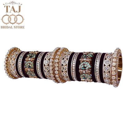 Royal Rajwadi Bridal Bangle Set with Beautiful Peacock Motifs