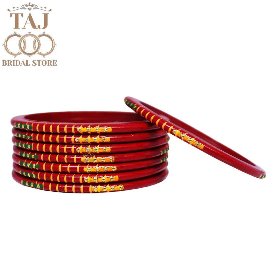 Rajasthani Plain Lac Bangles with Beautiful Handpaint Design