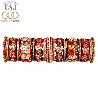 Luxurious Designer Lac Bangles Set with Latest Peacock and Doli Design