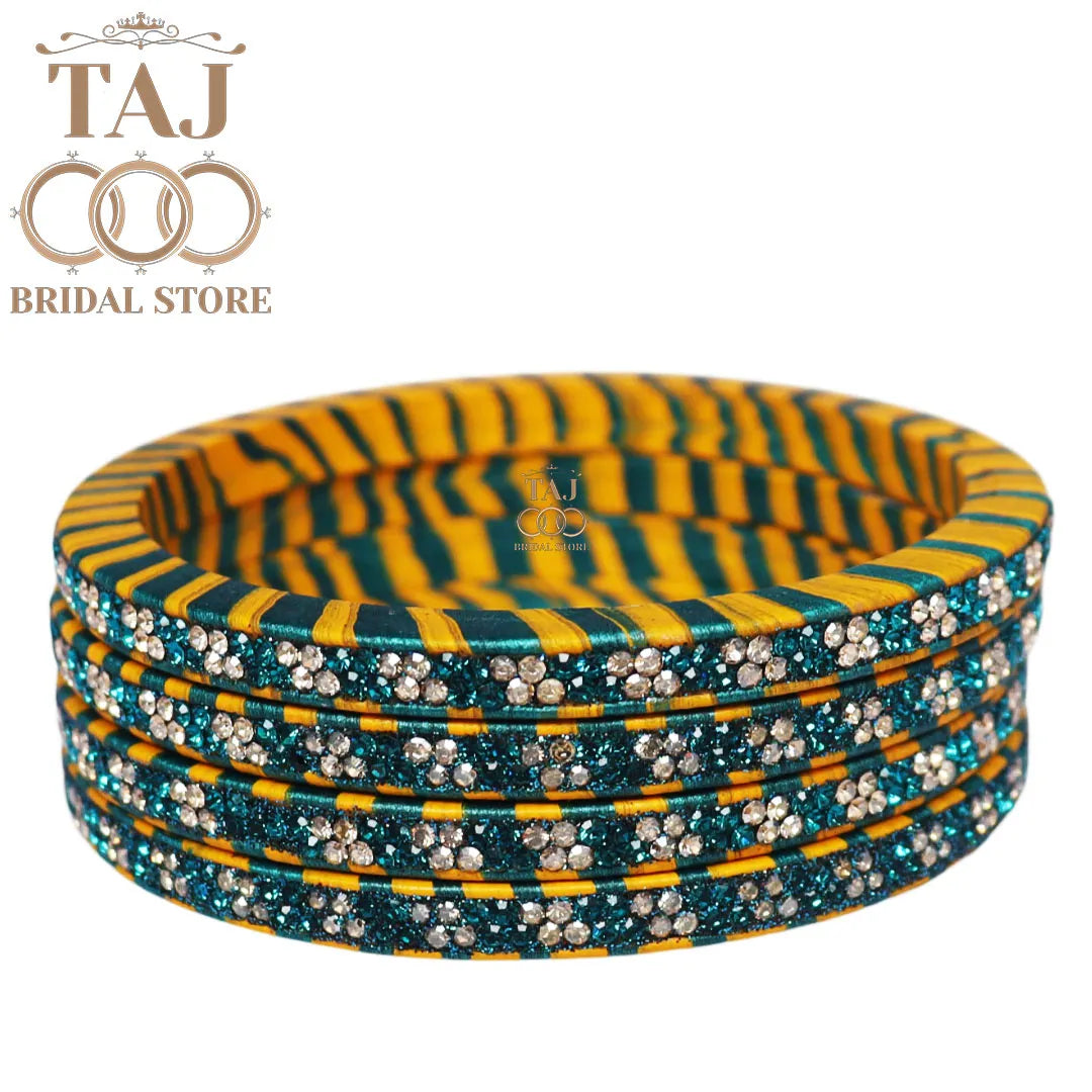 Rajasthani Lac Lehriya Kada Bangles (Set of 4)