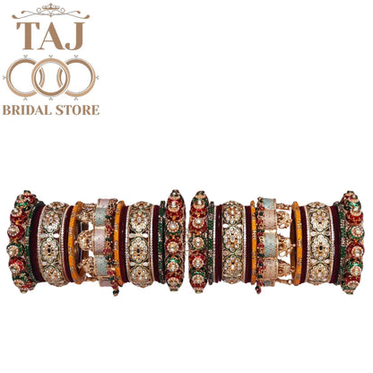 Rajasthani Rajwadi Wedding Chura With Beautiful Elephant Design Kada