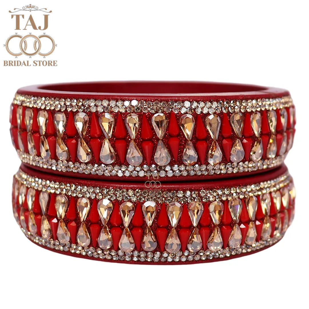 Jaipuri Stylish Lac Kada Pair With New Kundan Design