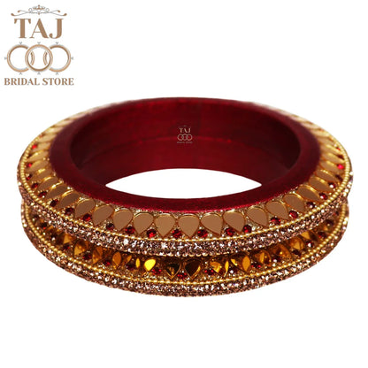 Traditional Rajasthani Lac Bangadi Set With Latest Mirror Design