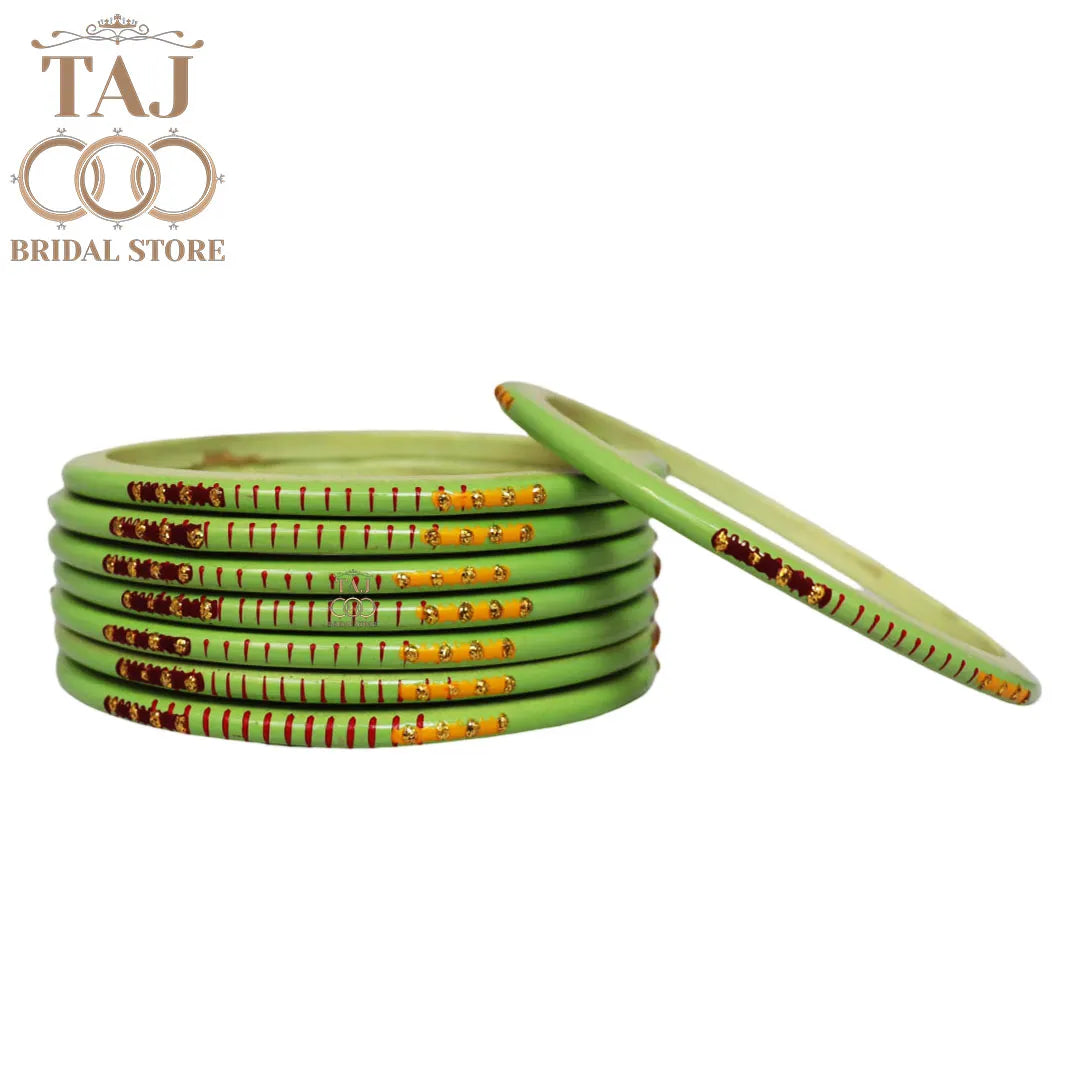 Rajasthani Plain Lac Bangles with Beautiful Handpaint Design