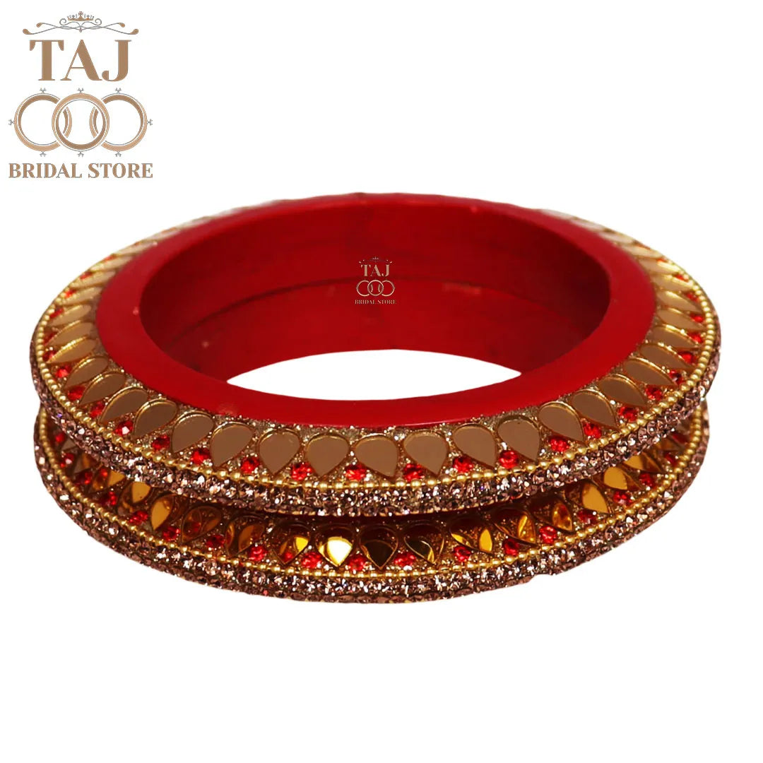 Traditional Rajasthani Lac Bangadi Set With Latest Mirror Design