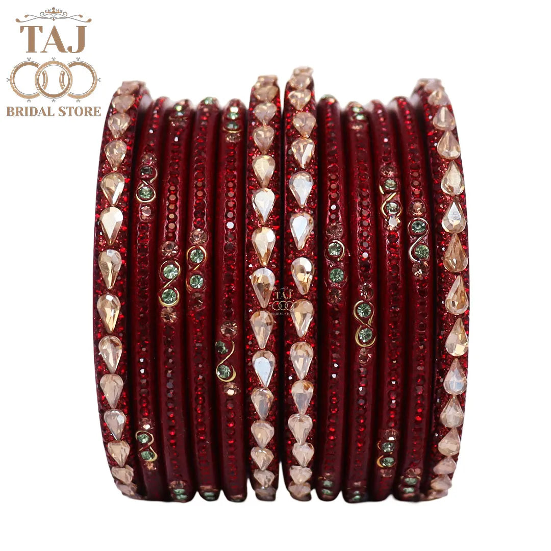 Rajasthani Short Lac Bangles Set With New Kundan Design