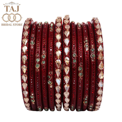 Rajasthani Short Lac Bangles Set With New Kundan Design