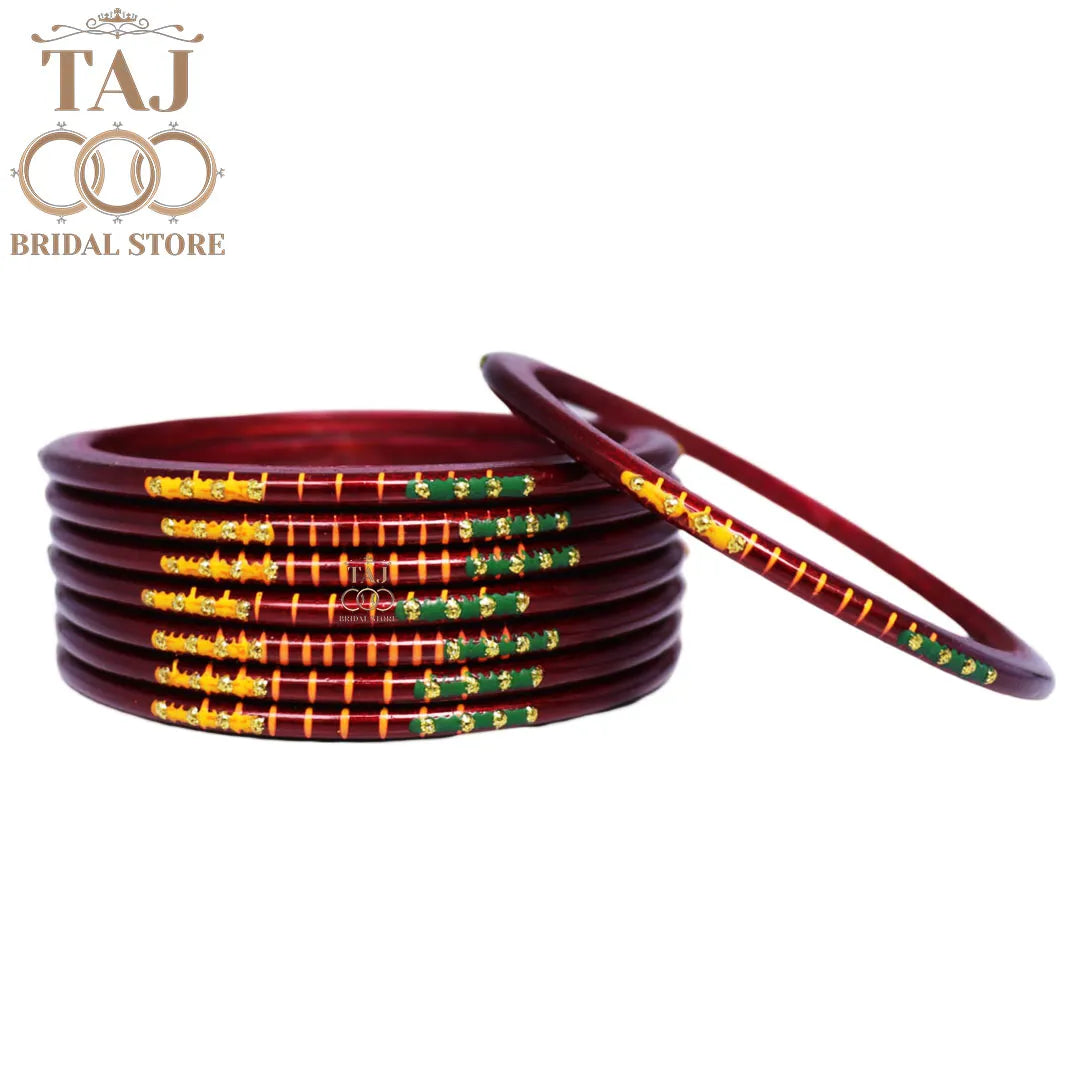 Rajasthani Plain Lac Bangles with Beautiful Handpaint Design