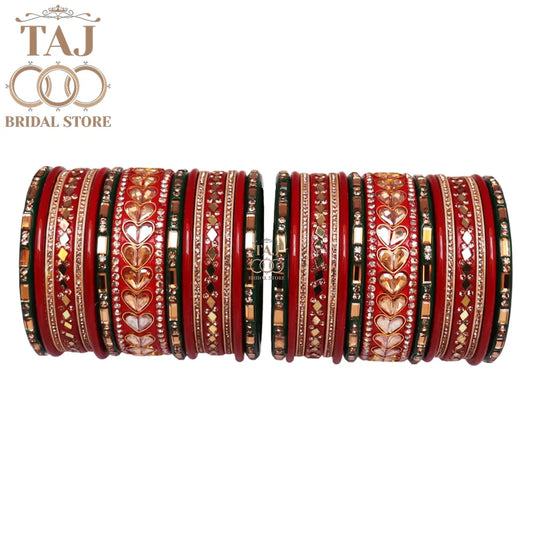 Kundan Lac Bridal Bangles Set in Traditional Rajasthani Design