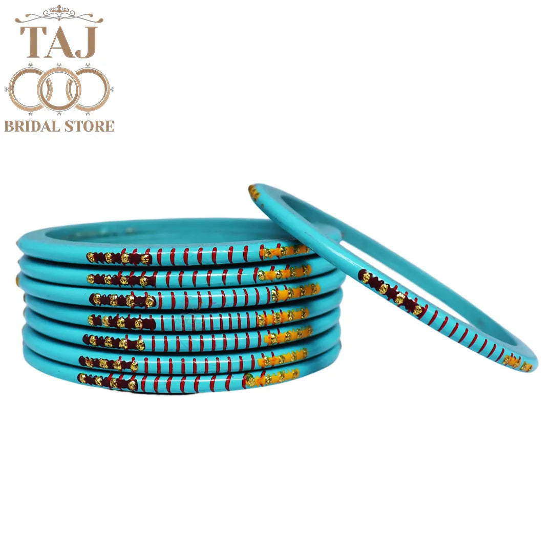 Rajasthani Plain Lac Bangles with Beautiful Handpaint Design