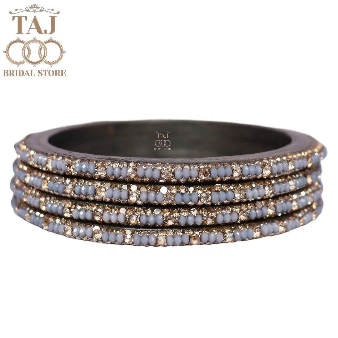 Handmade Lac Bangles For Women With Latest Rhinestones Design