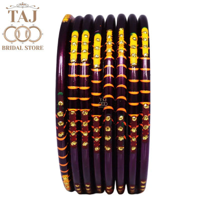 Rajasthani Plain Lac Bangles with Beautiful Handpaint Design