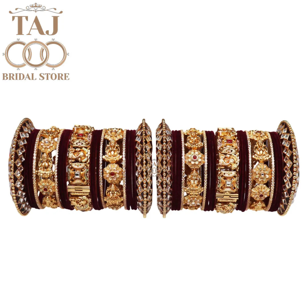 Rajwadi Wedding Bangles Set With New Divine Ganesh Motifs Kada