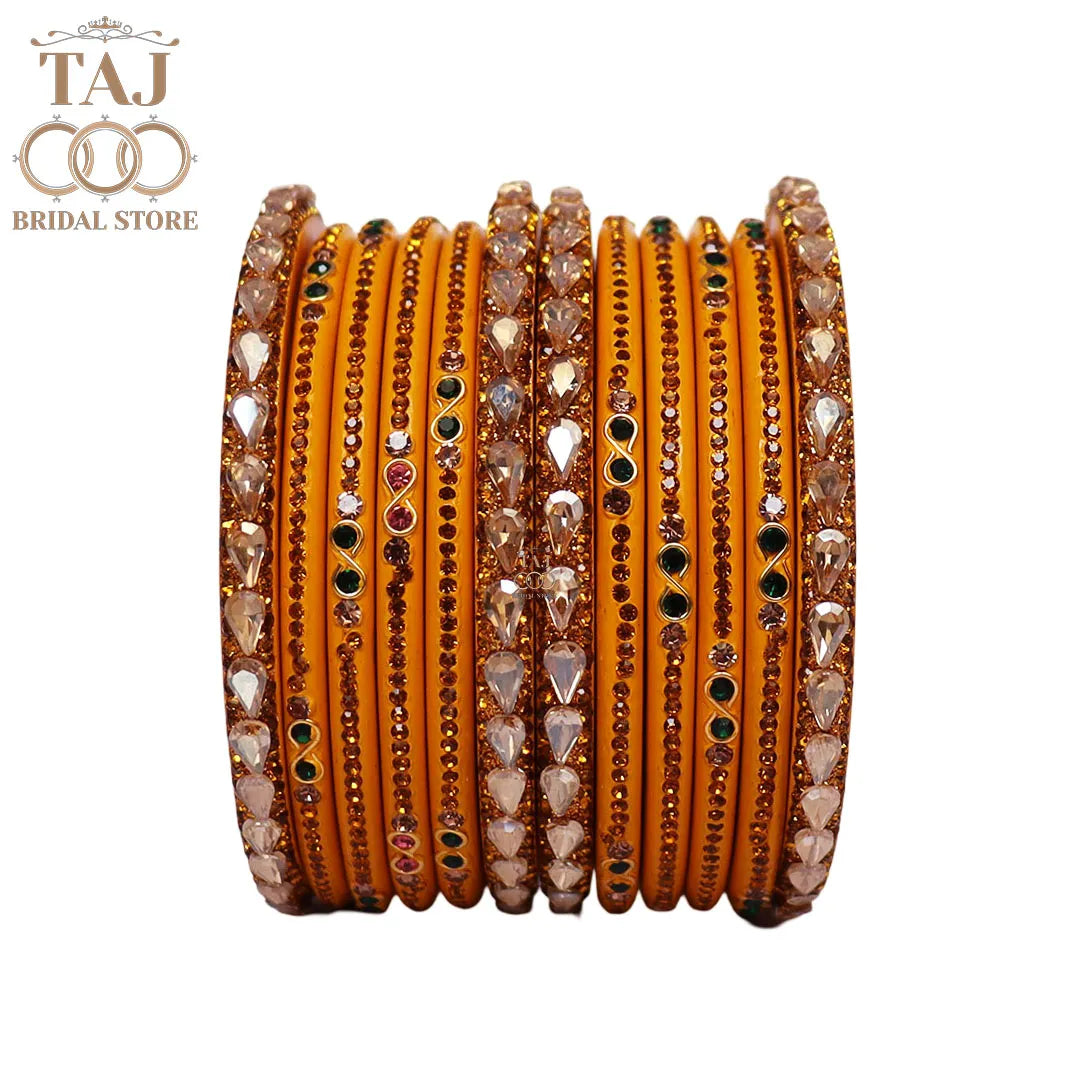 Rajasthani Short Lac Bangles Set With New Kundan Design