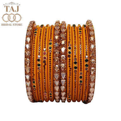 Rajasthani Short Lac Bangles Set With New Kundan Design