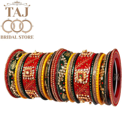 Latest Design Wedding Chura New Lac Bangle Set For Bride