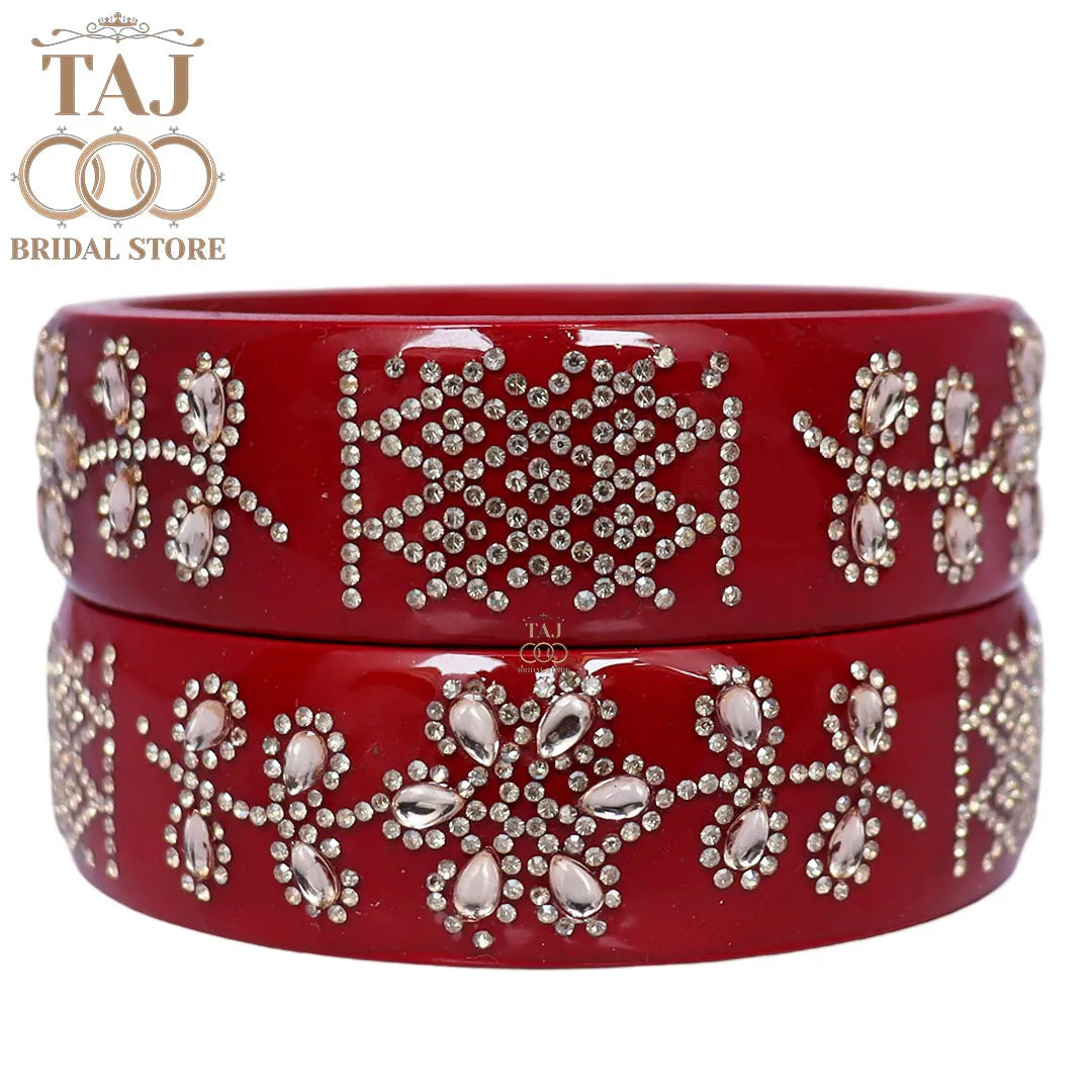Rajasthani Lac Kada Bangles for Women in New Rhinestones Design