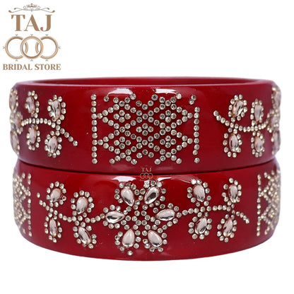 Rajasthani Lac Kada Bangles for Women in New Rhinestones Design