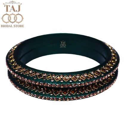 Traditional Kundan Lac Bangadi Bangles (Pack of 2)