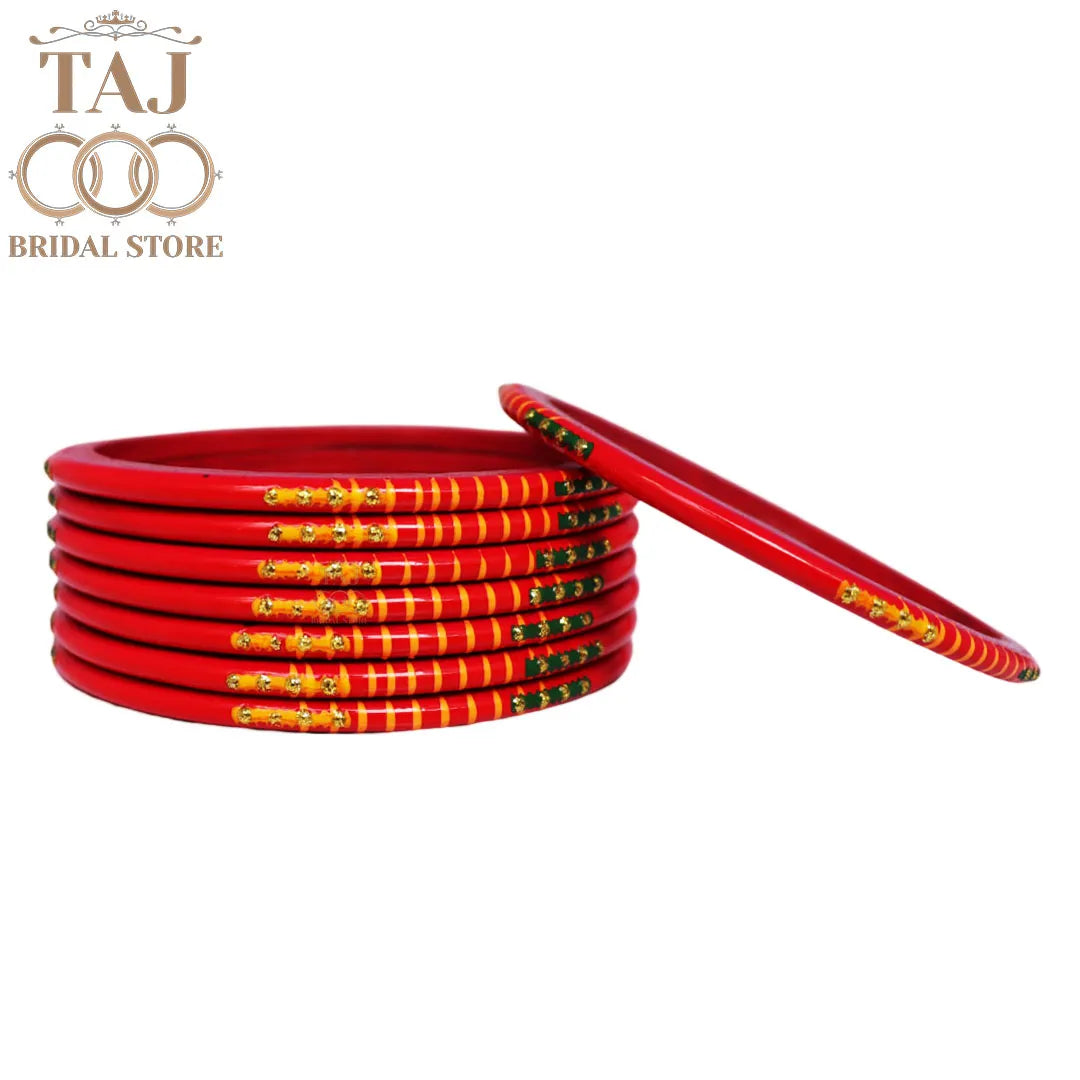 Rajasthani Plain Lac Bangles with Beautiful Handpaint Design