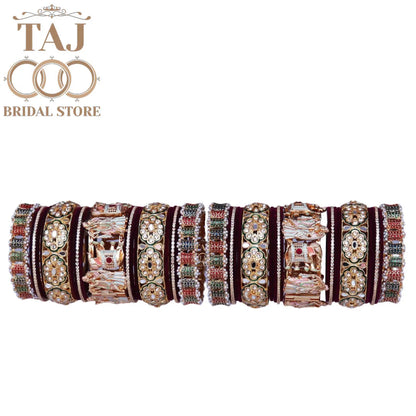 New Design Wedding Bangles Set With Beautiful Radha Krishna Design Metal Kada