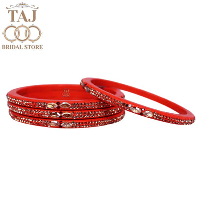 Kundan Lac Bangles with Beautiful Kundan and Rhinestones Design