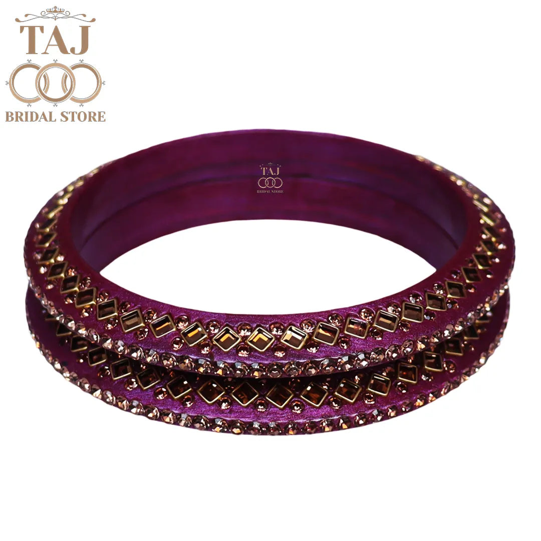 Traditional Kundan Lac Bangadi Bangles (Pack of 2)