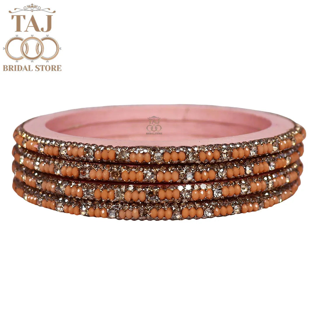 Handmade Lac Bangles For Women With Latest Rhinestones Design