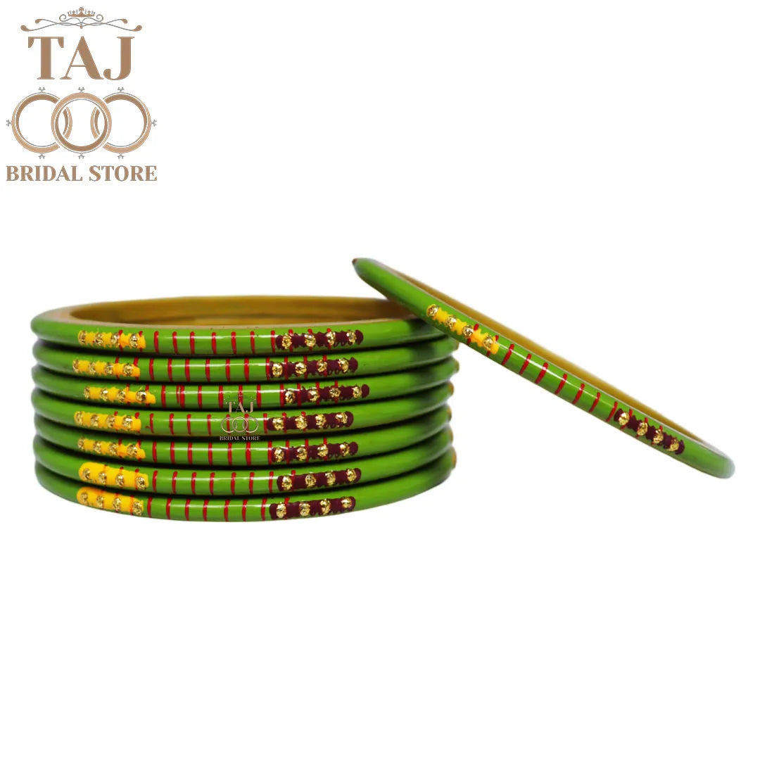 Rajasthani Plain Lac Bangles with Beautiful Handpaint Design