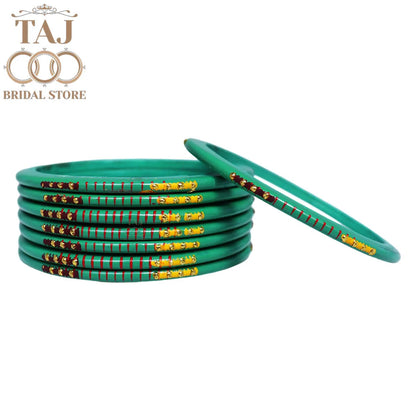 Rajasthani Plain Lac Bangles with Beautiful Handpaint Design