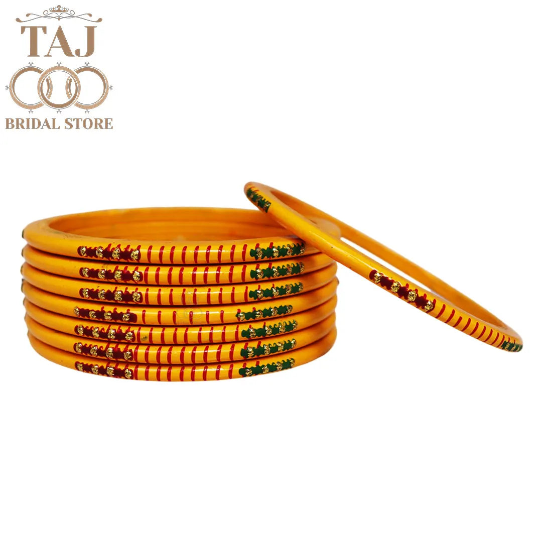 Rajasthani Plain Lac Bangles with Beautiful Handpaint Design