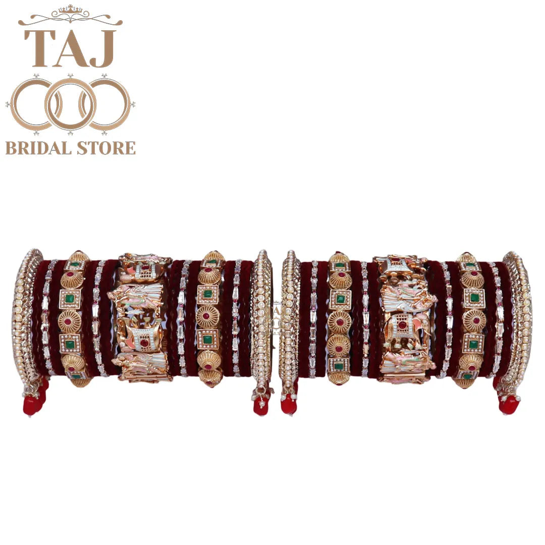 Wedding Bangles Set With Beautiful Radha Krishna Design Kada