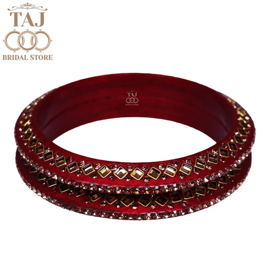 Traditional Kundan Lac Bangadi Bangles (Pack of 2)