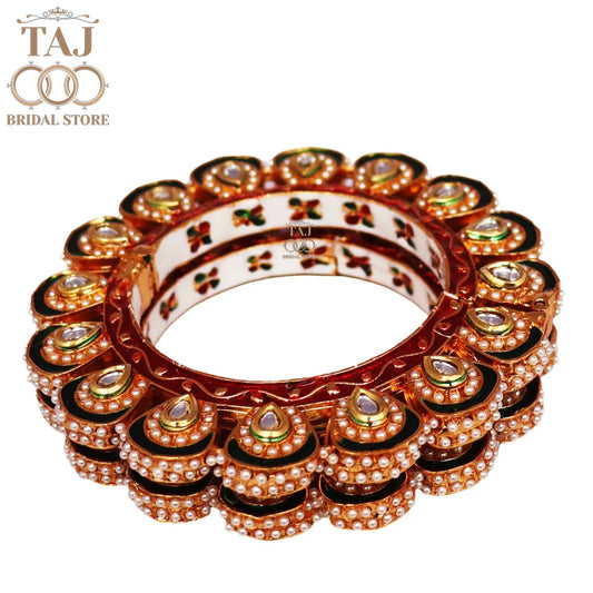 Premium Rajasthani Bangadi Pair With Latest Traditioanl Kundan Design