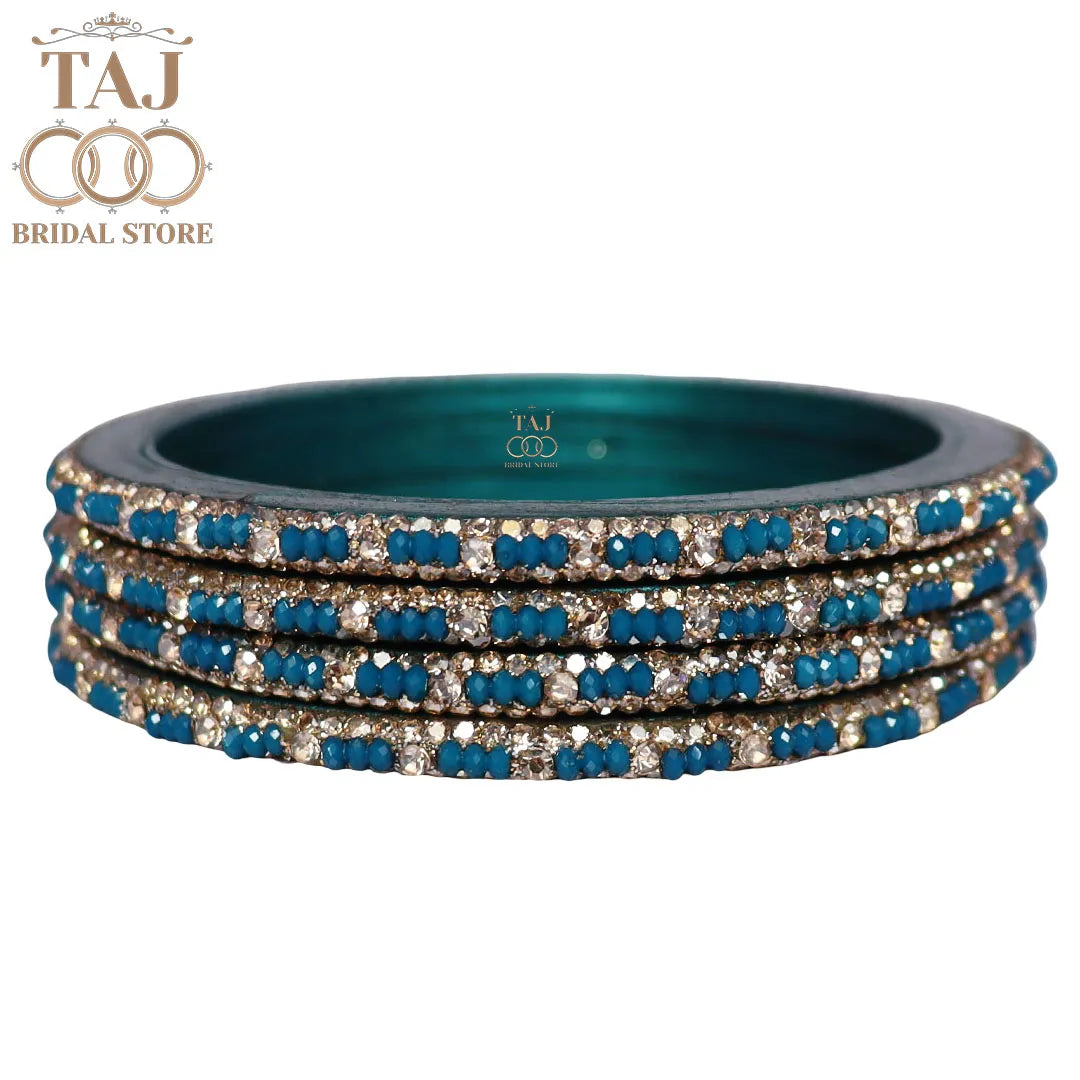 Handmade Lac Bangles For Women With Latest Rhinestones Design