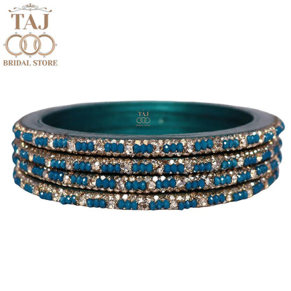 Handmade Lac Bangles For Women With Latest Rhinestones Design